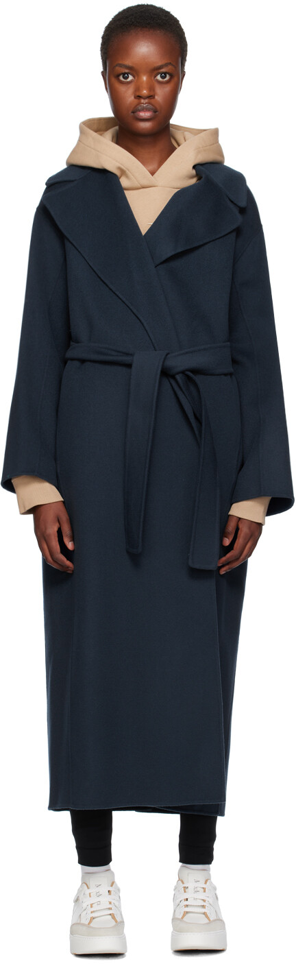 

Темно-синее пальто Olivia S Max Mara, Синий