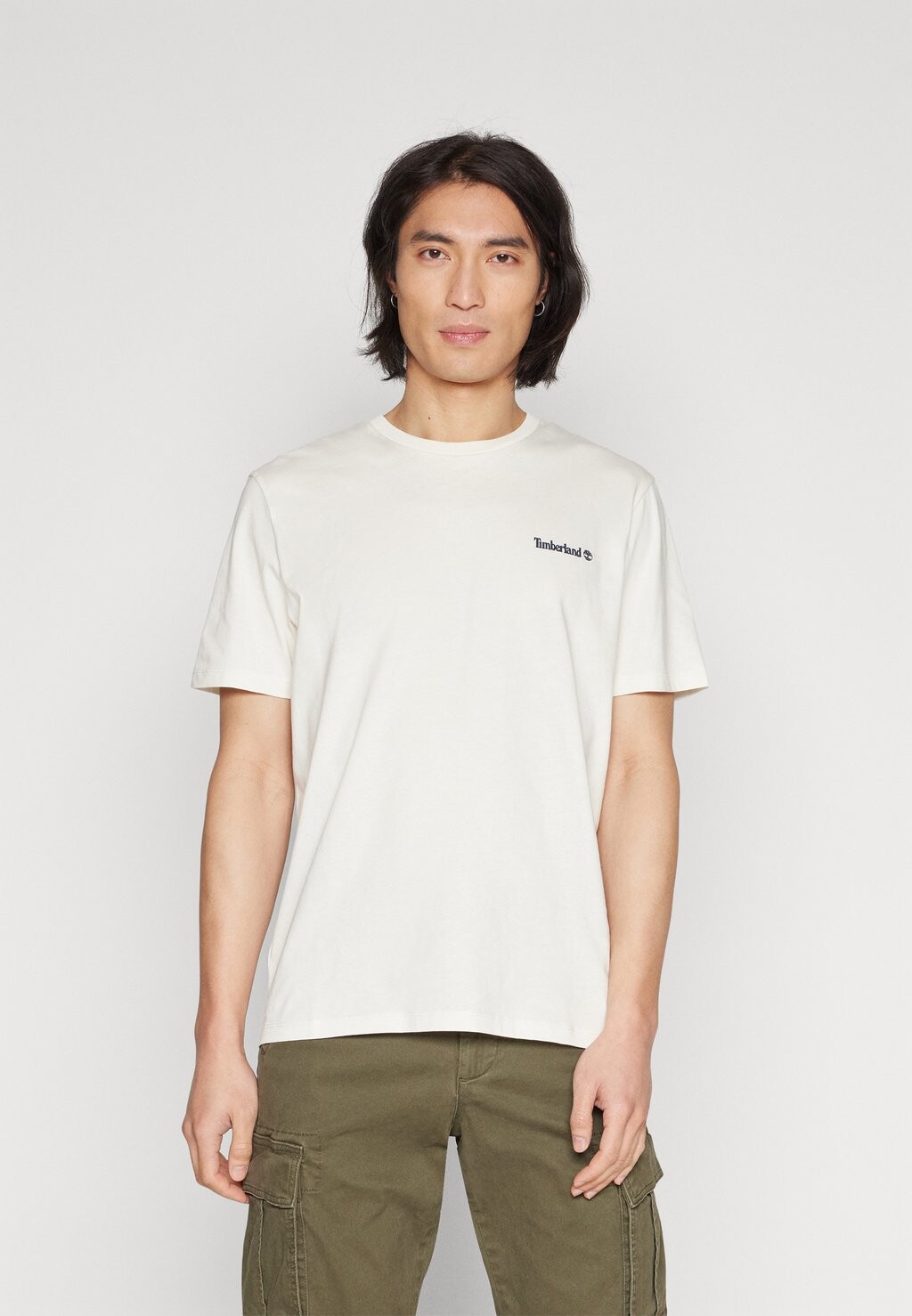 

Футболка с принтом SMALL LINEAR LOGO PRINT TEE Timberland, цвет vintage white