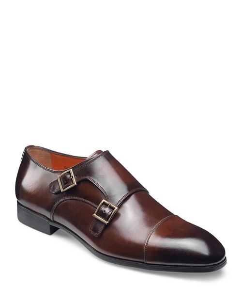 

Мужские модельные туфли инков с двойной пряжкой Santoni, цвет Brown