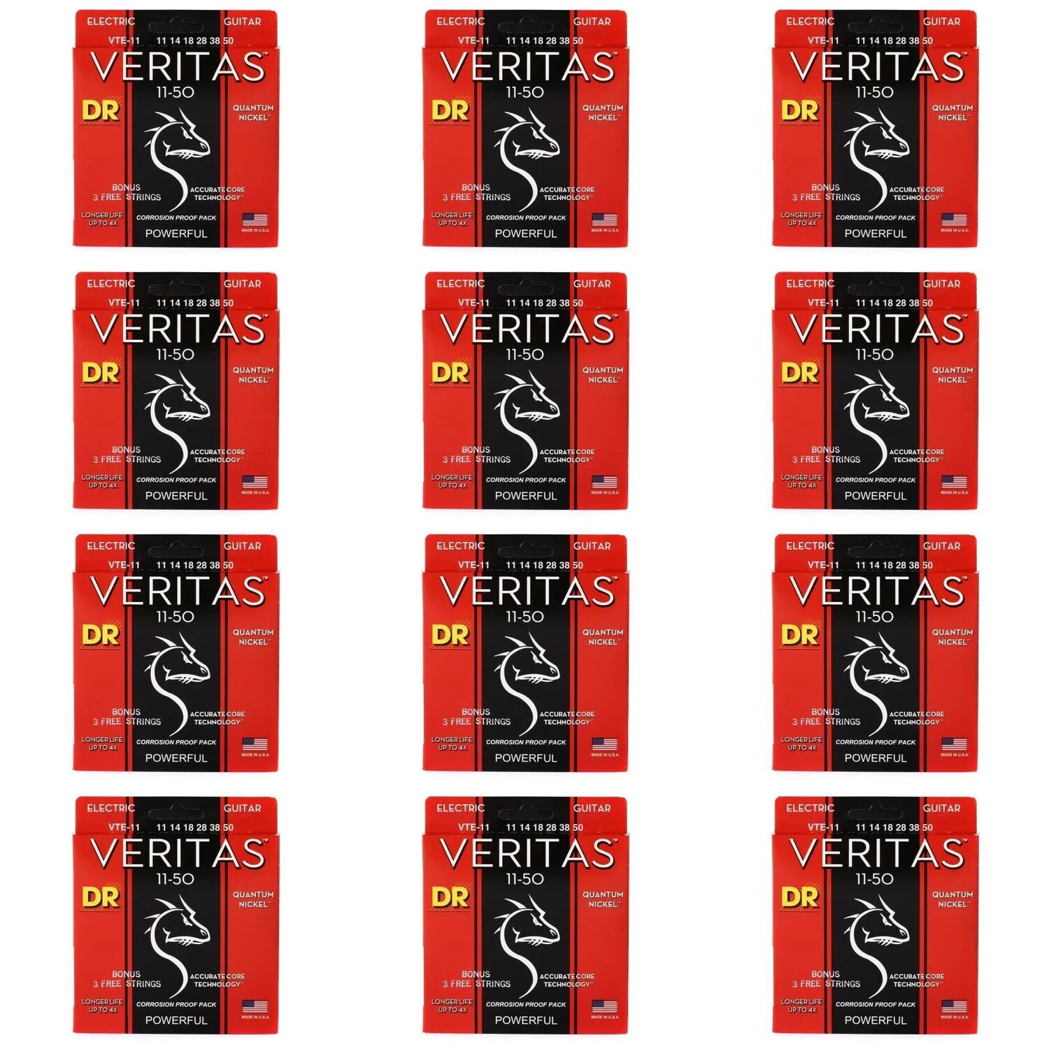 

Струны для электрогитары DR Strings VTE-11 Veritas (набор из 12 штук) — .011-.050 тяжелые