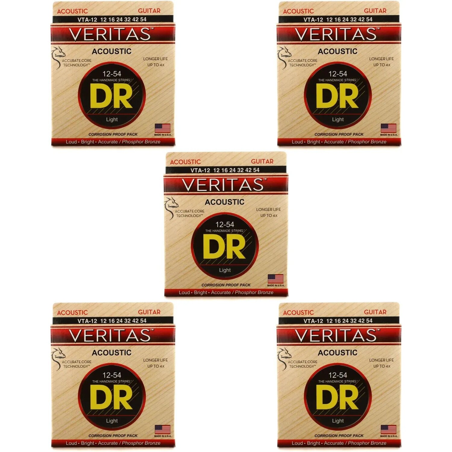 

Струны для акустической гитары DR Strings VTA-12 Veritas Phosphor Bronze — .012-.054 Light (5 шт.)