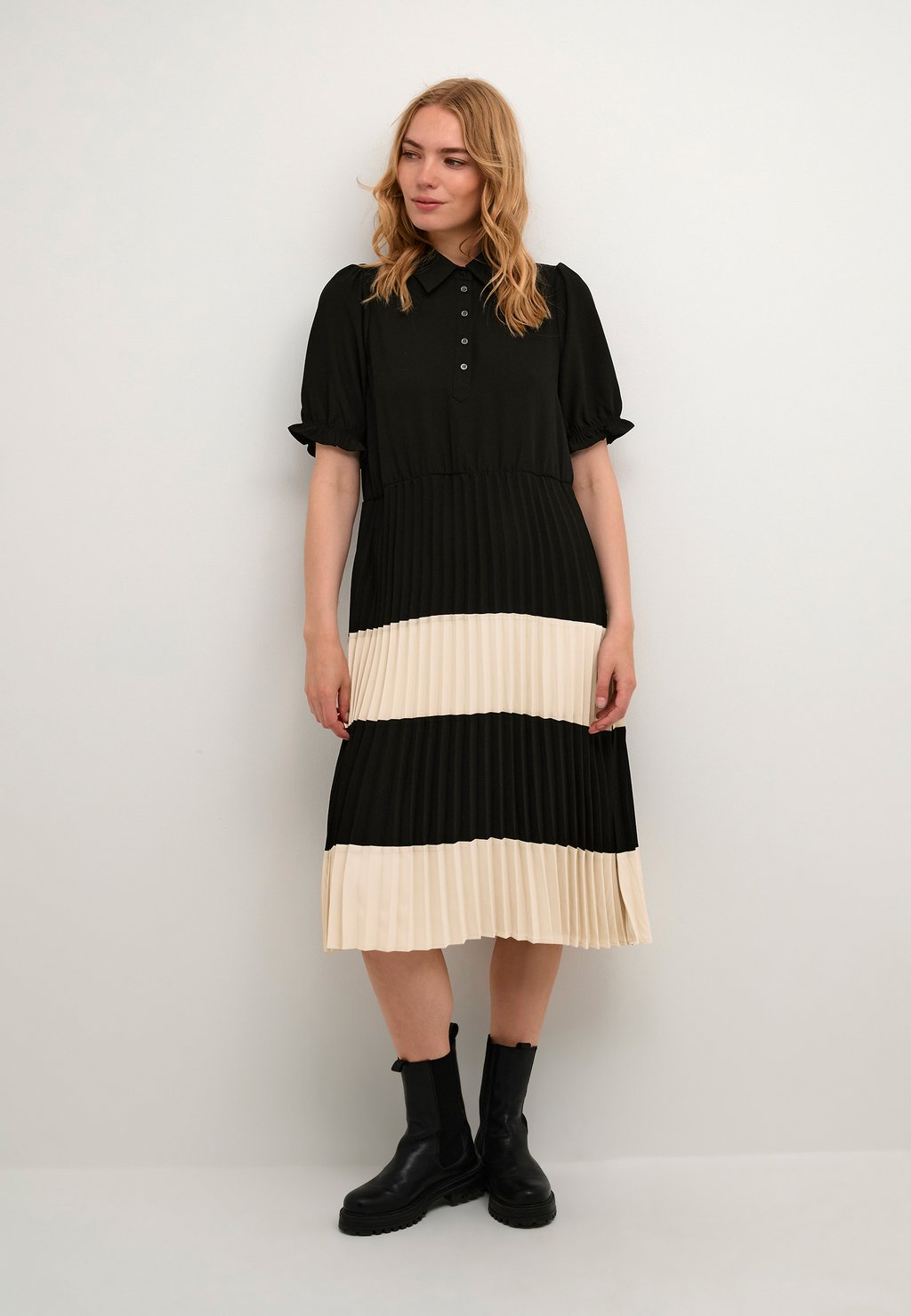 Платье-рубашка Betty Ss Culture, черный юбка culture betty block готический оливковый