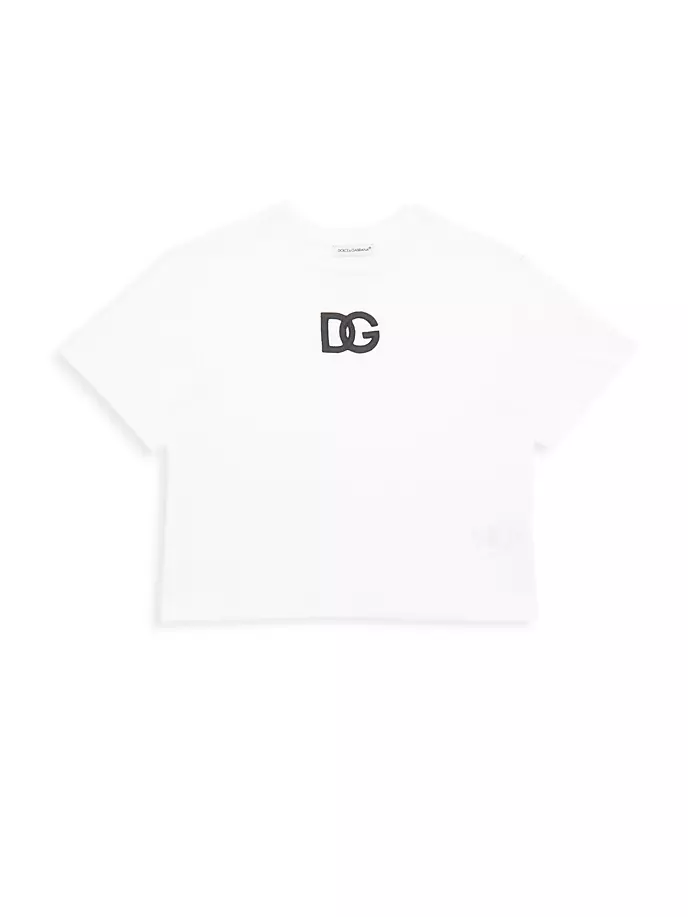 

Футболка с короткими рукавами и логотипом Little Kid's & Kid's Dolce&Gabbana, белый