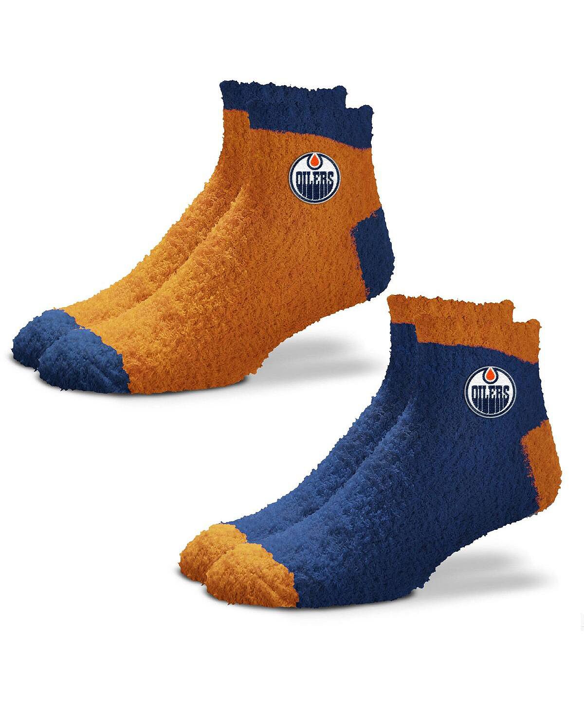 

Комплект из двух женских мягких носков для сна Edmonton Oilers Team Team For Bare Feet, темно-синий