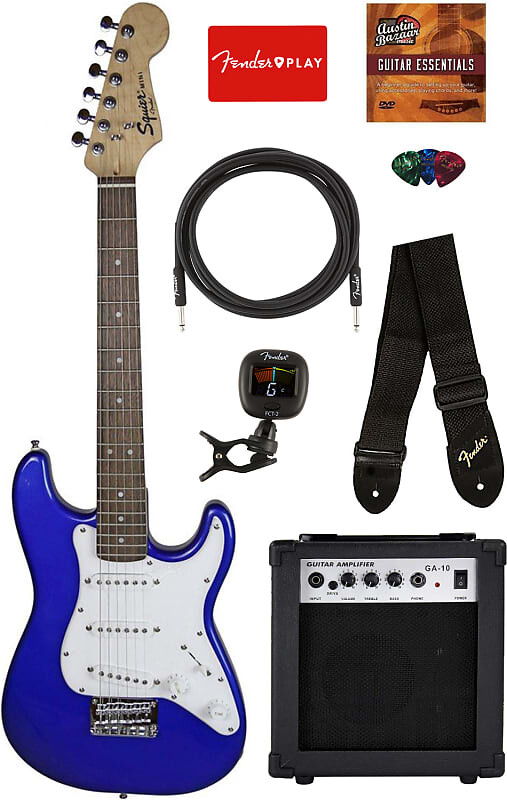 

Электрогитара Fender Squier 3/4-Size Mini Strat - Imperial Blue w/ Amplifier