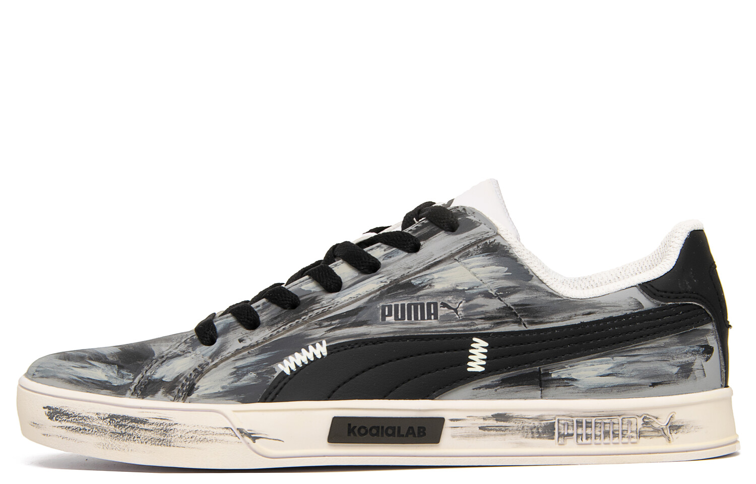 

Кроссовки Puma Smash Vulc Skateboarding Shoes Unisex Low-top Black/grey, темно-серый