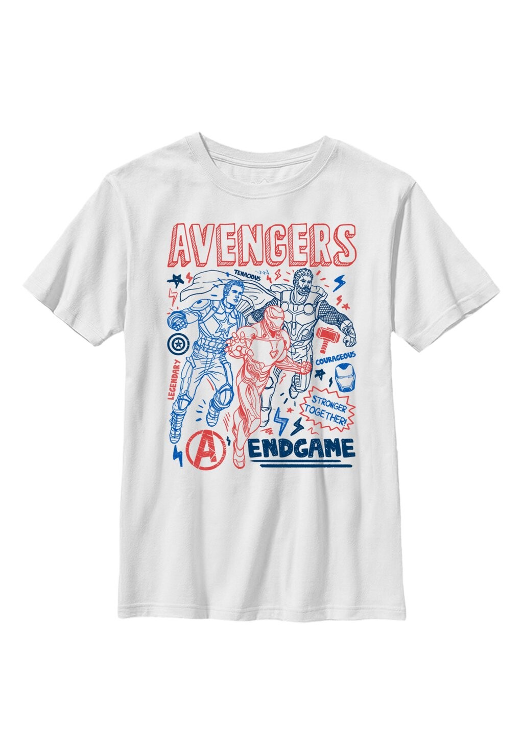 

Футболка с принтом AVENGERS: ENDGAME EARTHS MIGHTIEST DOODLES Marvel, белый