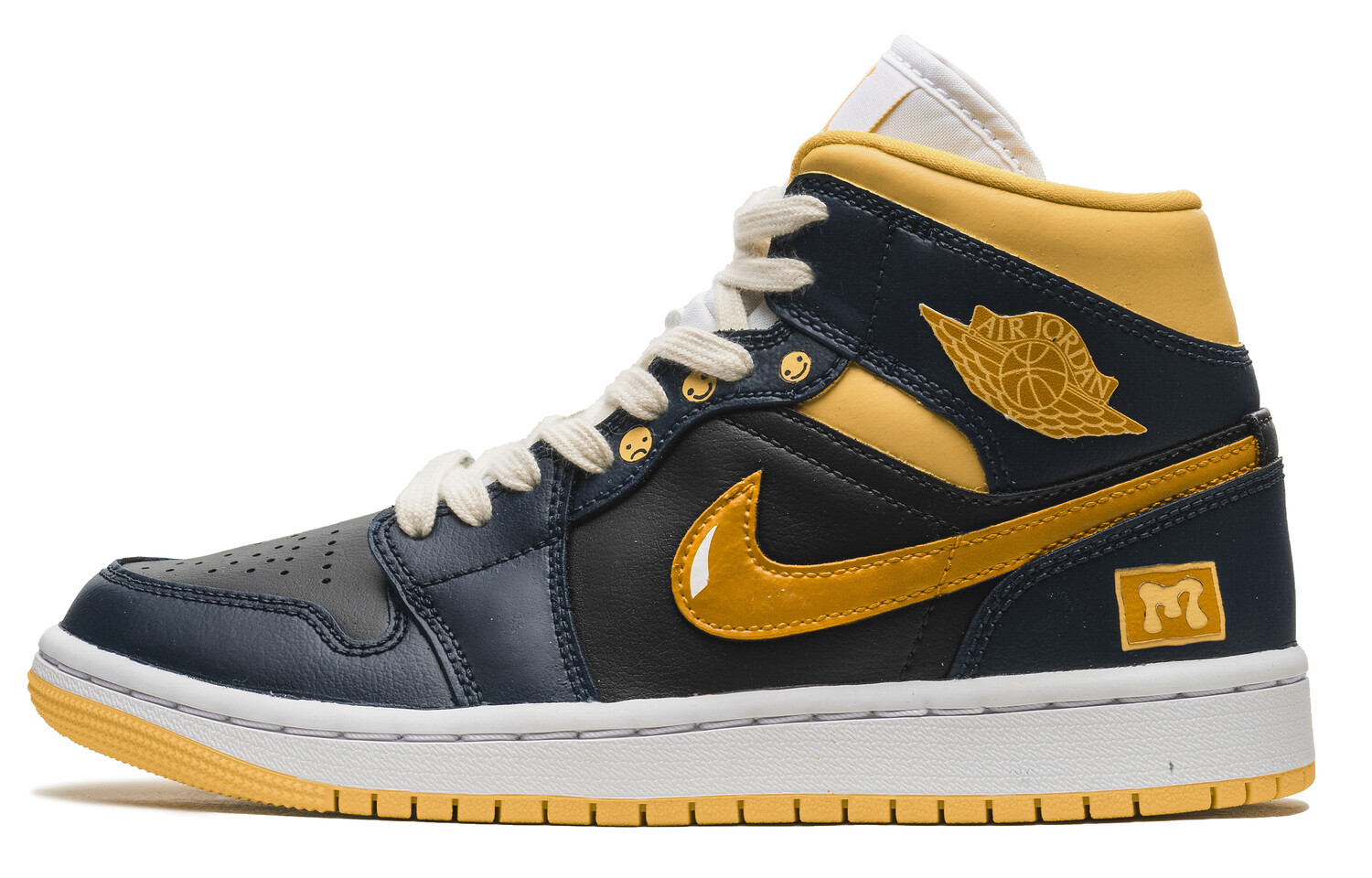 

Кроссовки Jordan AJ1 Vintage Basketball Shoes Women's Mid-top Yellow/black, желтый