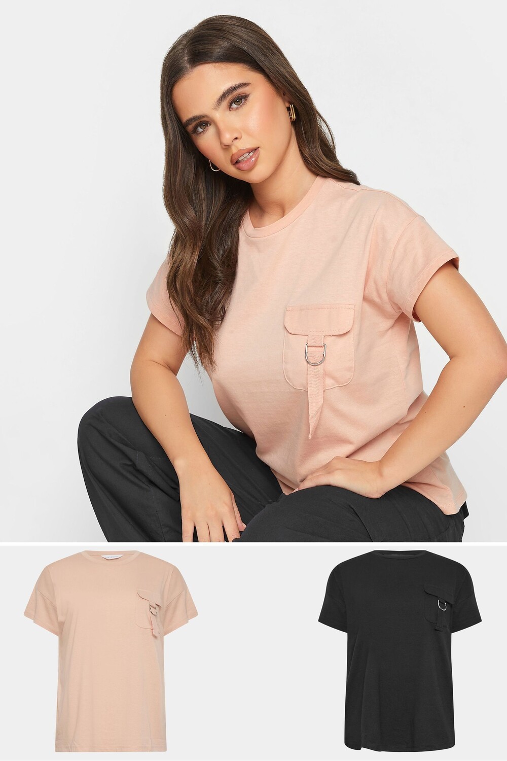 

Набор из 2 футболок Utility PixieGirl Petite, черный