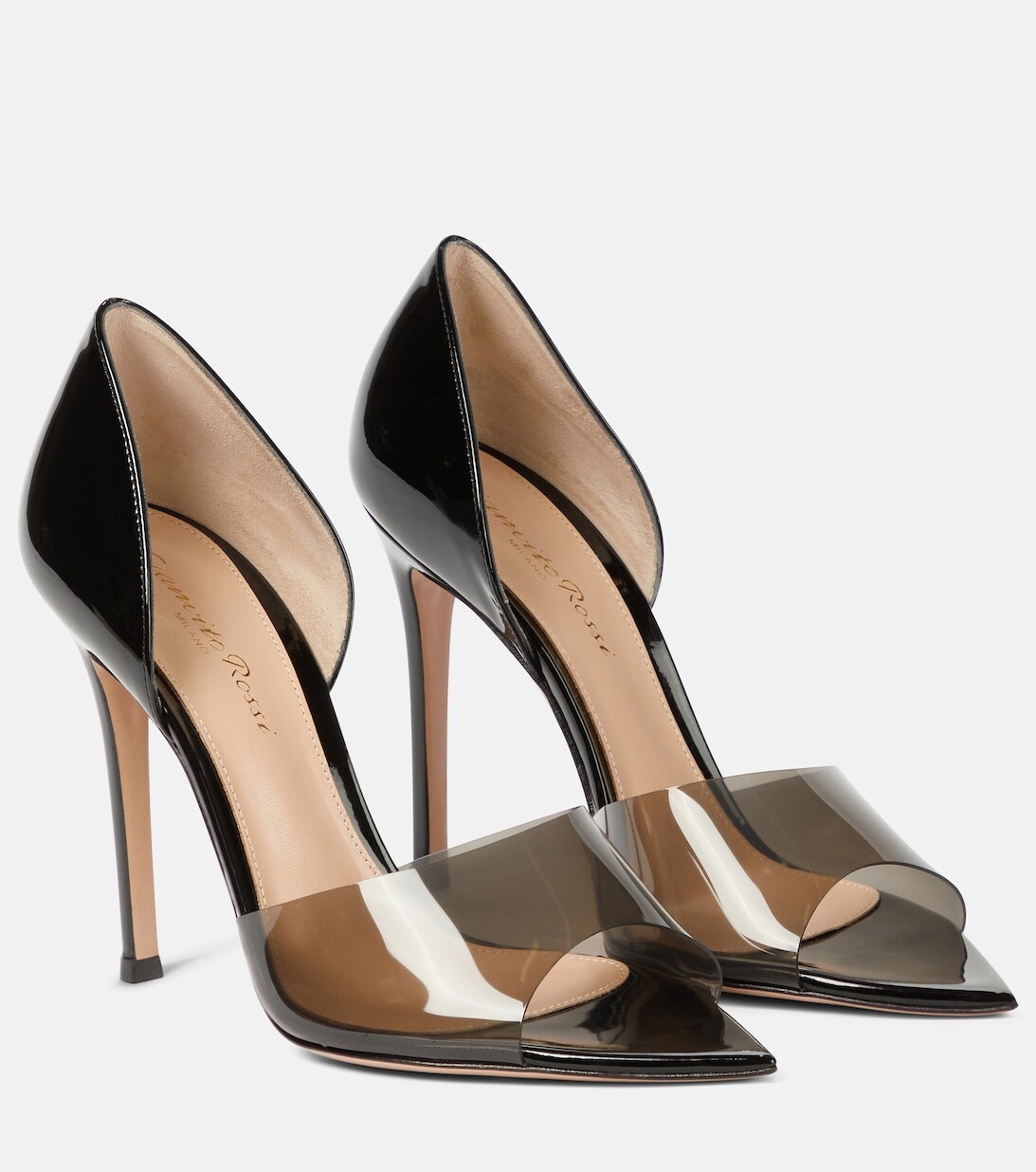 

Туфли-лодочки Bree из кожи и ПВХ с открытым носком Gianvito Rossi, черный