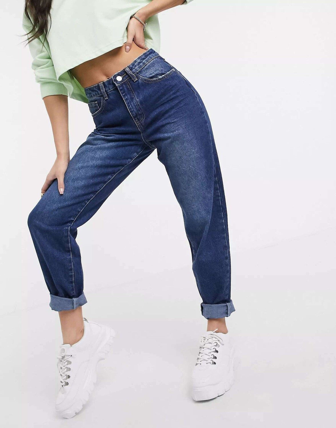 

Синие джинсы Missguided Mom