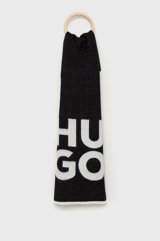 цена Шерстяной шарф HUGO Hugo, черный
