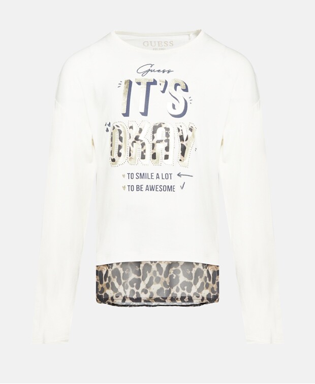 

Топ с длинными рукавами Guess, экрю