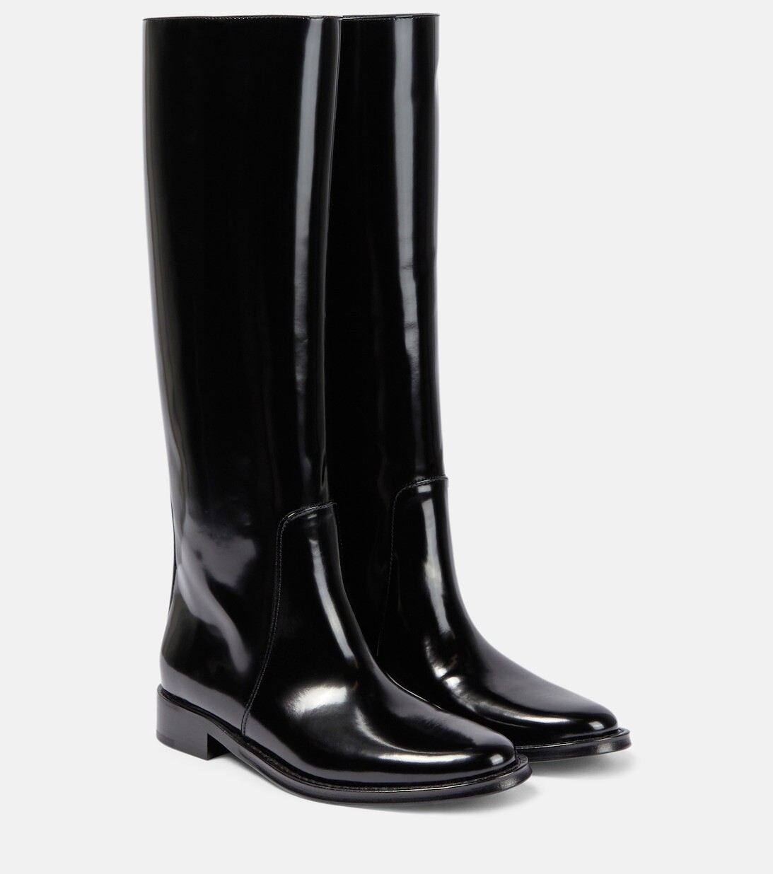 Кожаные сапоги до колена Hunt Saint Laurent, черный