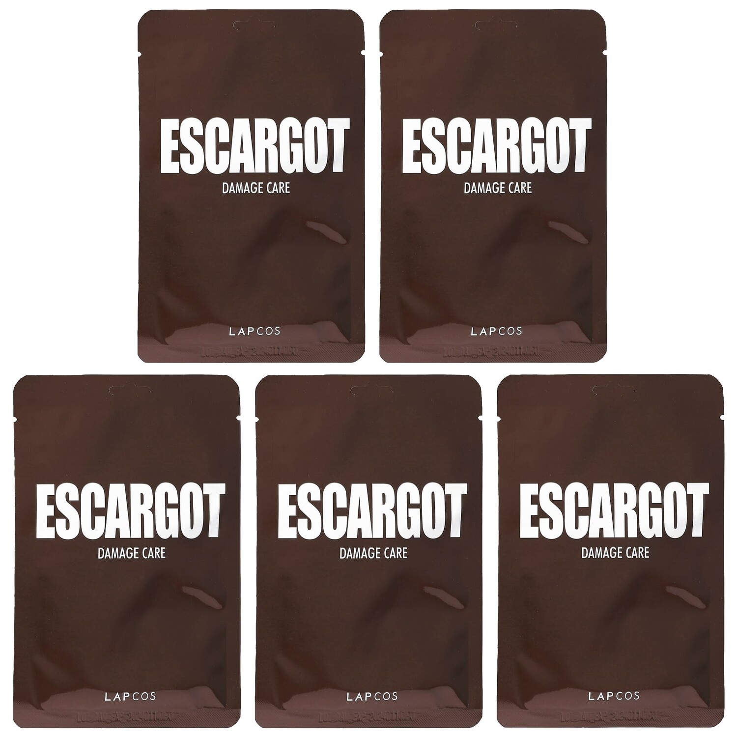 

Escargot Damage Care Sheet Mask Set, 5 шт., 27 мл (0,91 жидк. Унции), Lapcos
