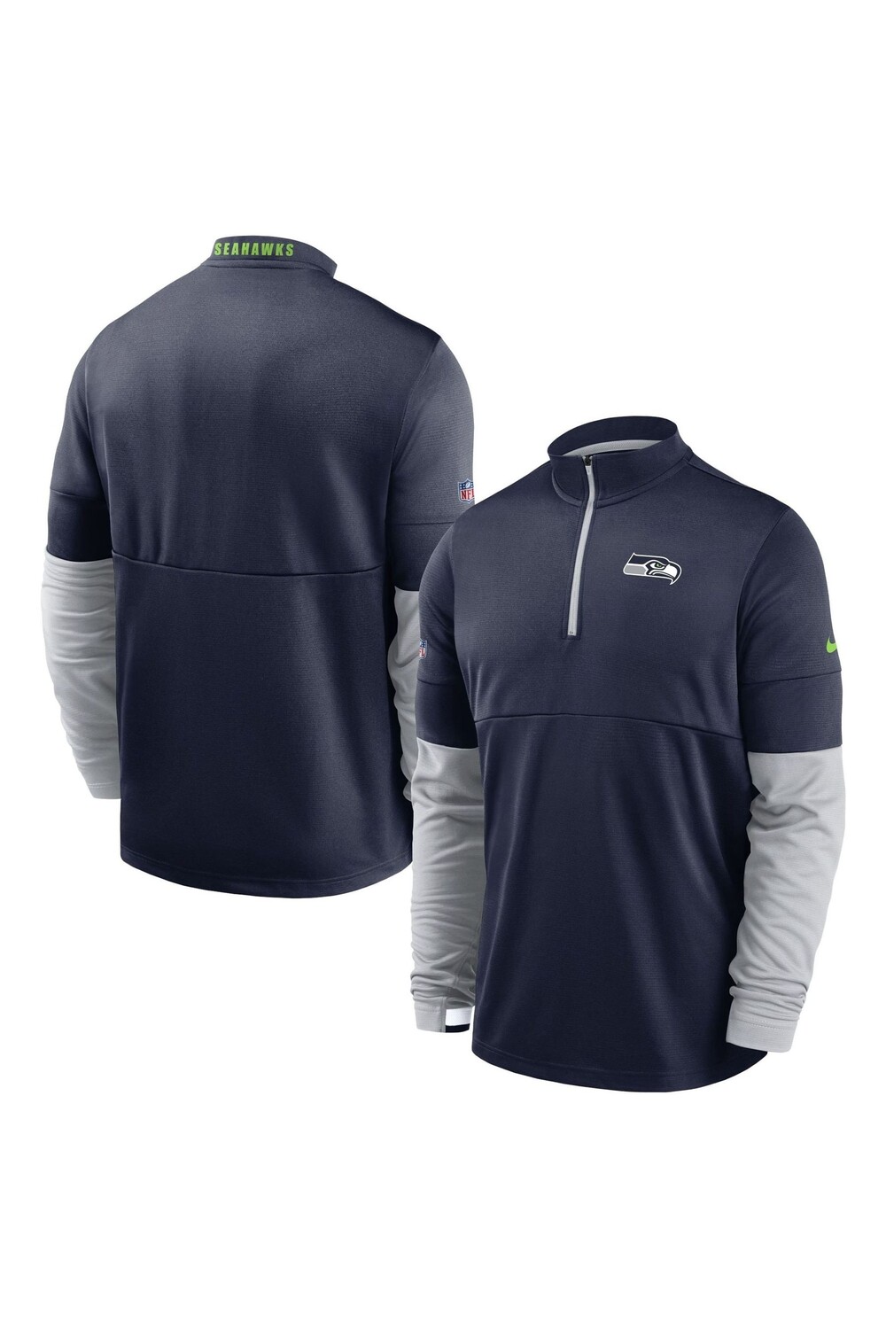 

Команда Fanatics Seattle Seahawks с логотипом Therma Nike и короткой молнией Nike, серый