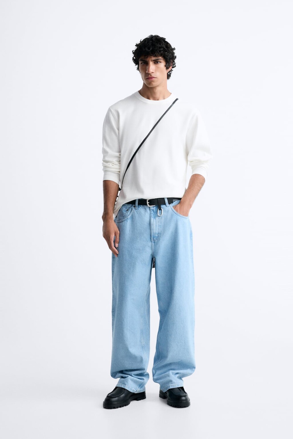 

Свитер из текстурированного хлопка ZARA, белый