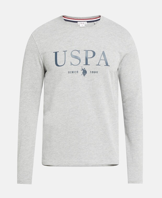 

Топ с длинными рукавами U.S. Polo Assn., светло-серый