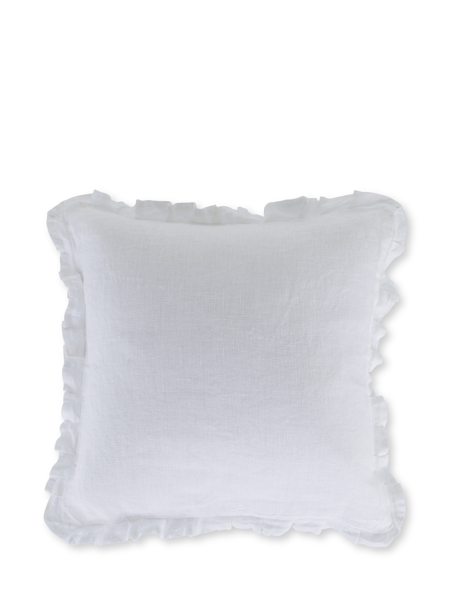 Подушка в полоску из чистого льна 40х40 см Coincasa, белый