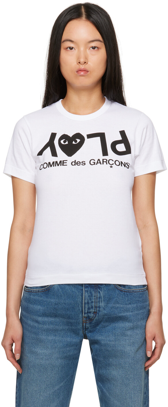 

COMME des GARCONS PLAY Белая футболка с принтом Comme des Garçons, Белый