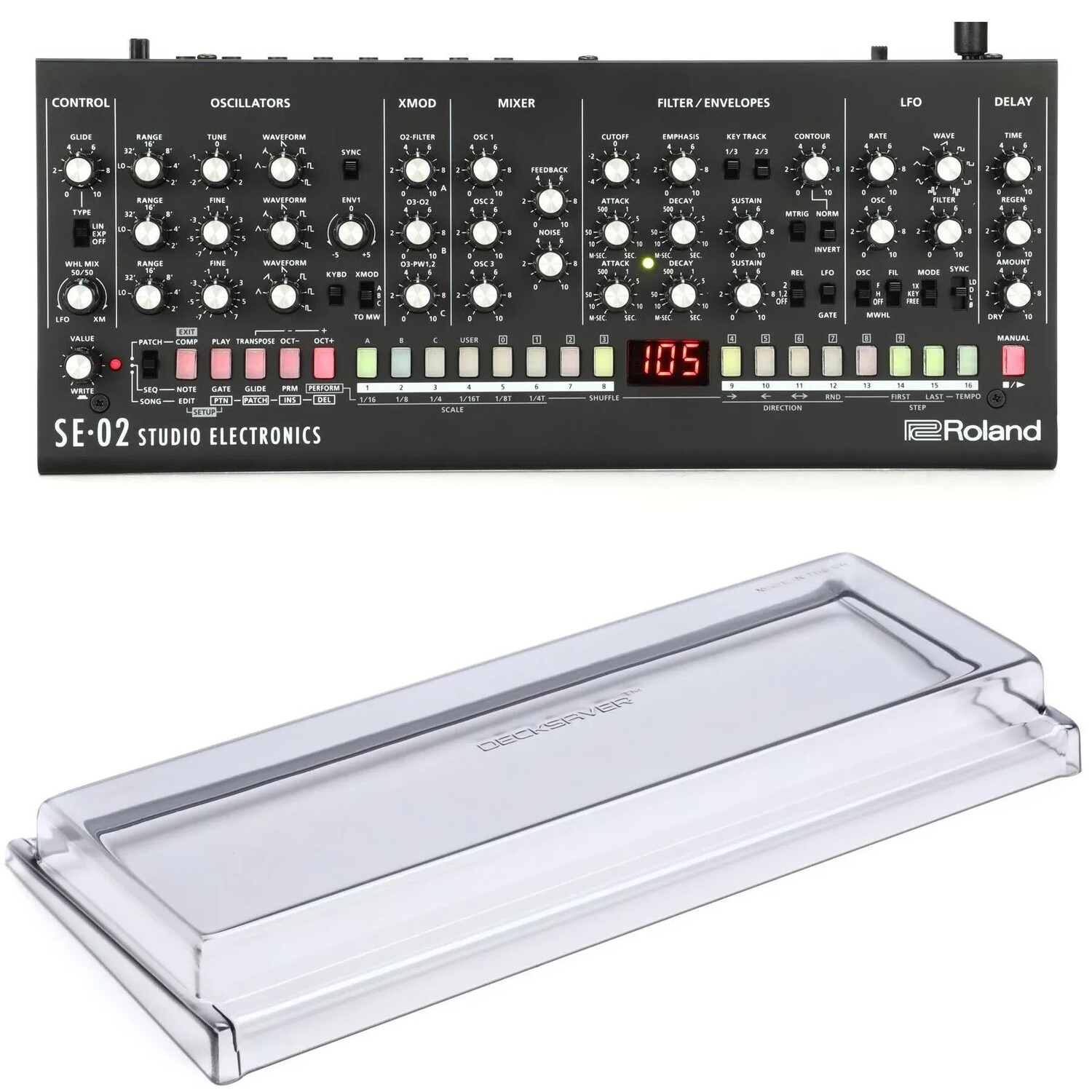 

Модуль аналогового синтезатора Roland SE-02 с крышкой Decksaver