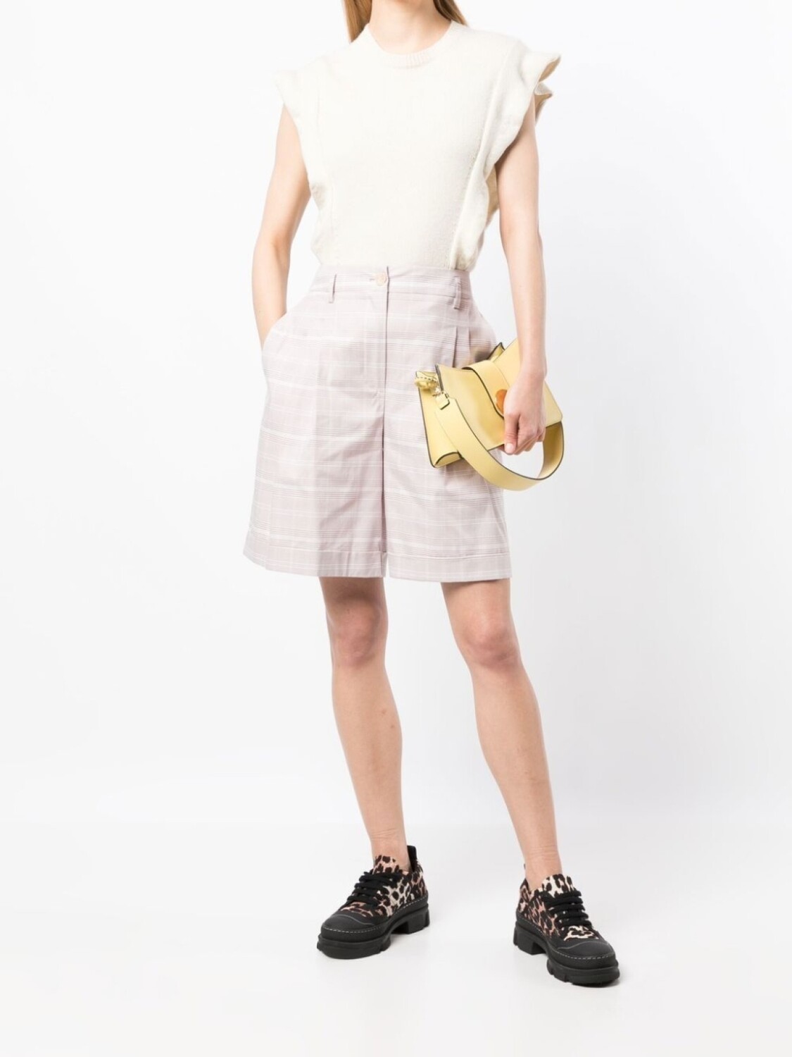 

TWINSET расклешенные шорты в клетку, розовый