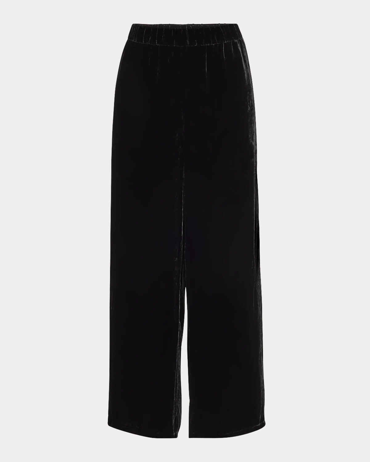 

Укороченные бархатные брюки широкого кроя Eileen Fisher, черный