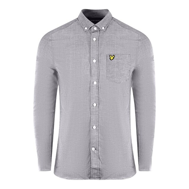 

Синяя рубашка узкого кроя из шамбре с длинными рукавами Lyle & Scott, синий