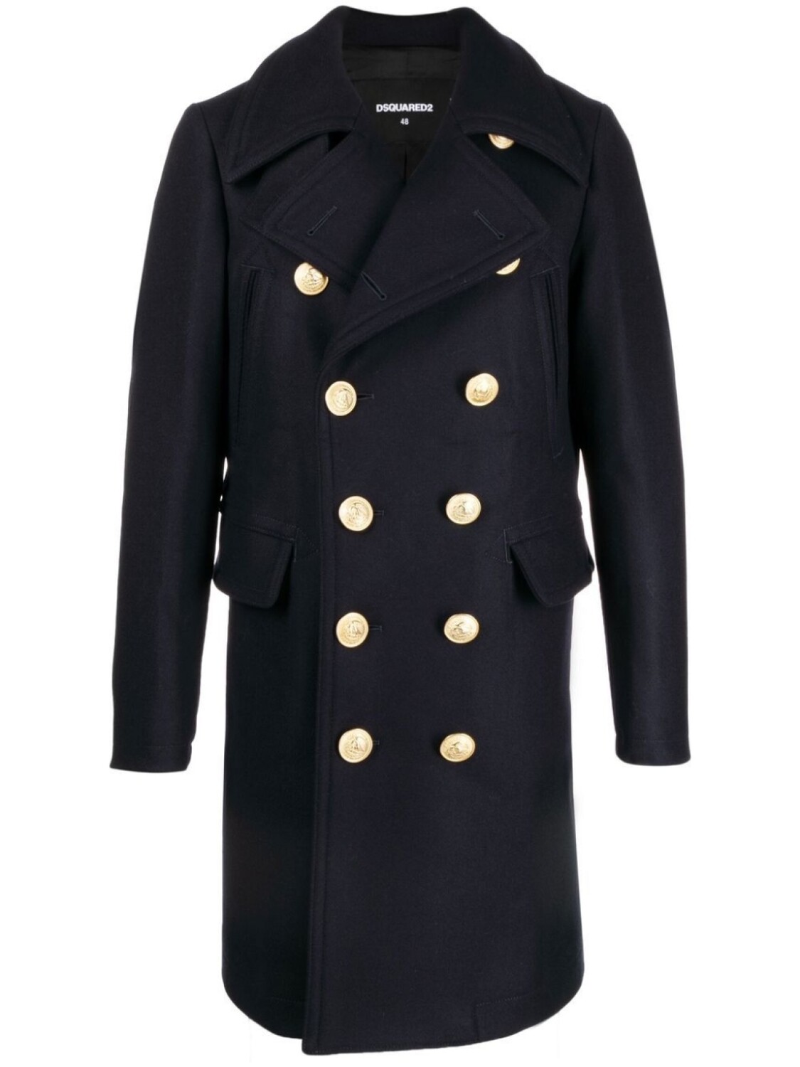 

Dsquared2 двубортное шерстяное пальто, синий