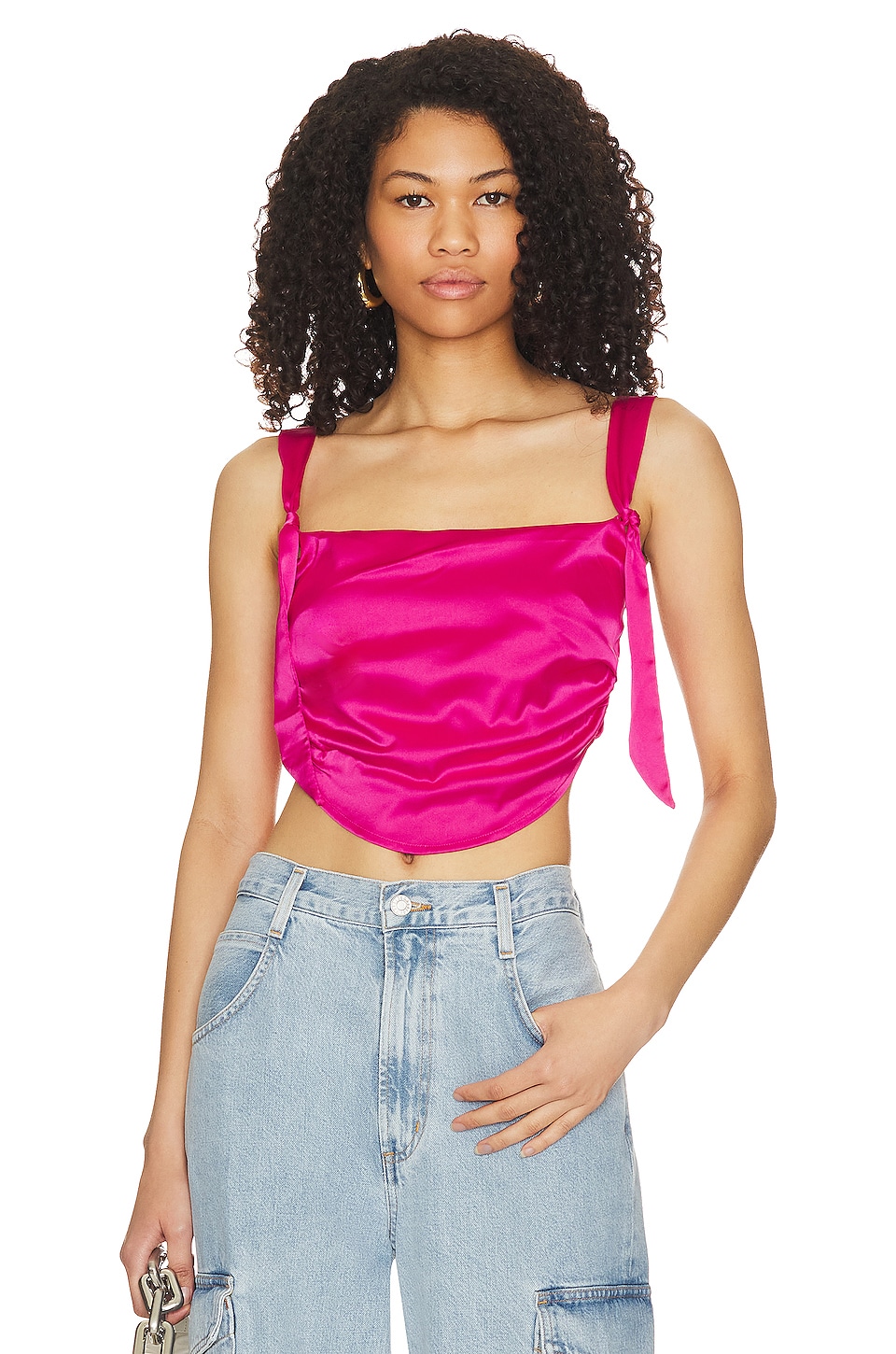 Топ MORE TO COME Gracie Bustier, цвет Hot Pink топ more to come wyatt button down цвет hot pink