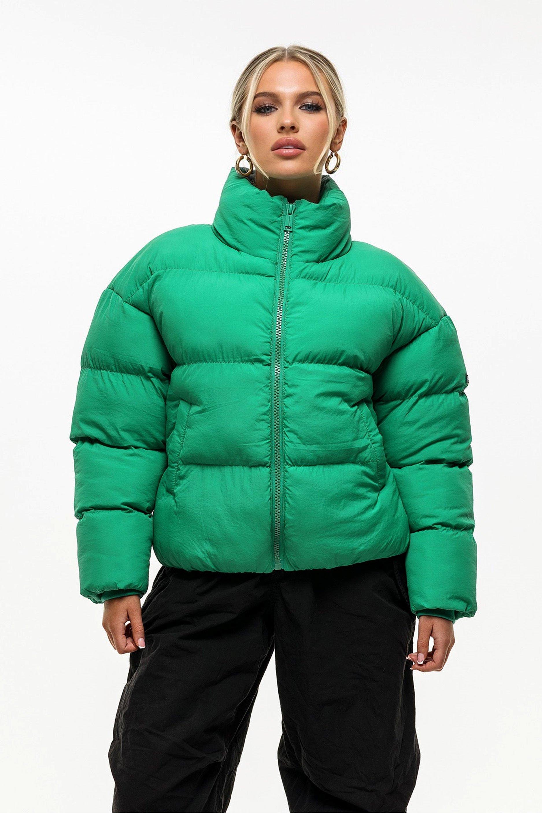 Объемная куртка-пуховик с воротником-воронкой Good For Nothing, зеленый