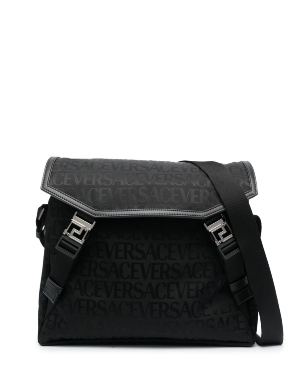 

Versace сумка с декором Greca и логотипом, черный