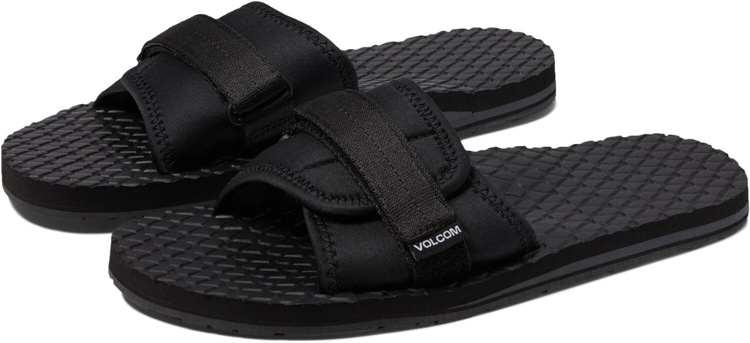 

Сандалии на плоской подошве Eco Recliner Slide Volcom, цвет Black/Grey