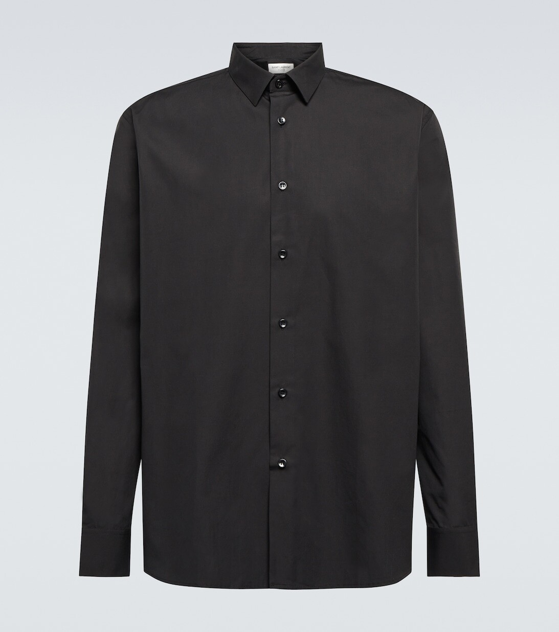 

Рубашка из хлопкового поплина Saint Laurent, черный