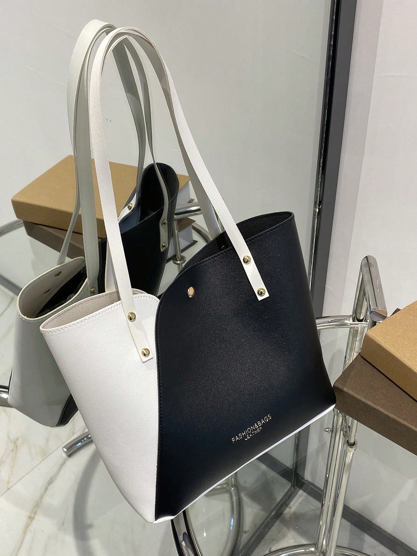 Модная женская повседневная сумка через плечо/сумка с цветными блоками/цвет хаки и кофе, черное и белое