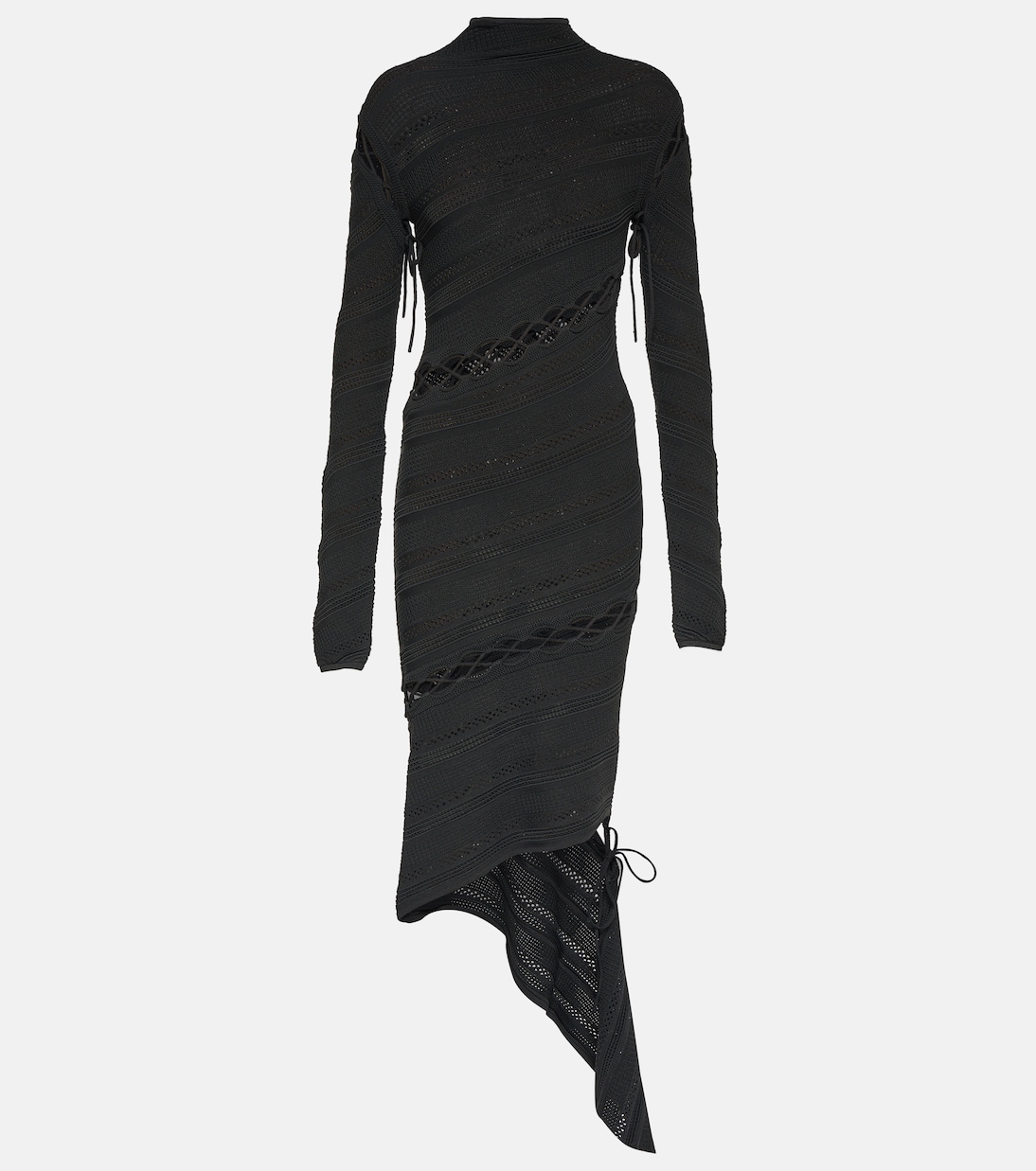 Асимметричное мини-платье с пуантами Dion Lee, черный