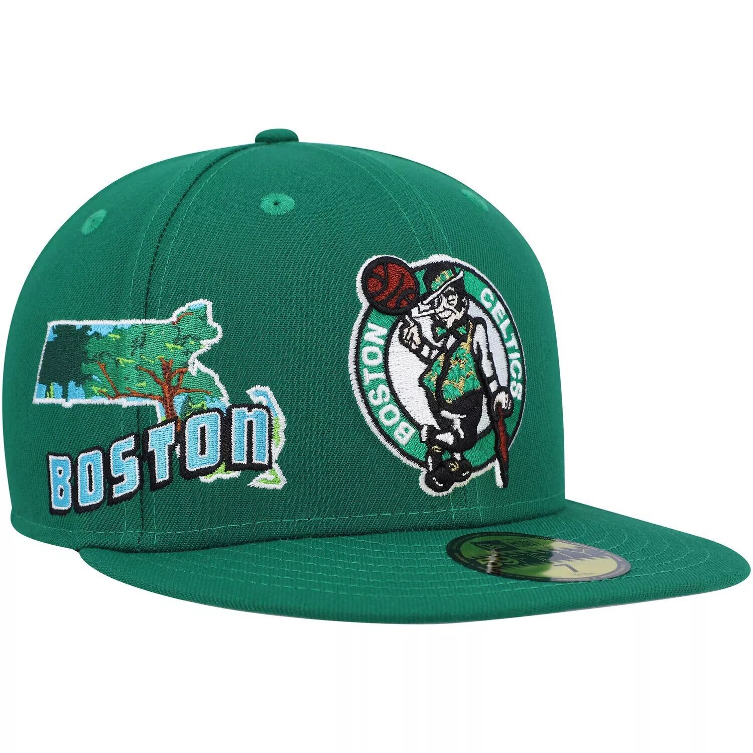 

Мужская приталенная кепка New Era Kelly Green Boston Celtics Stateview 59FIFTY