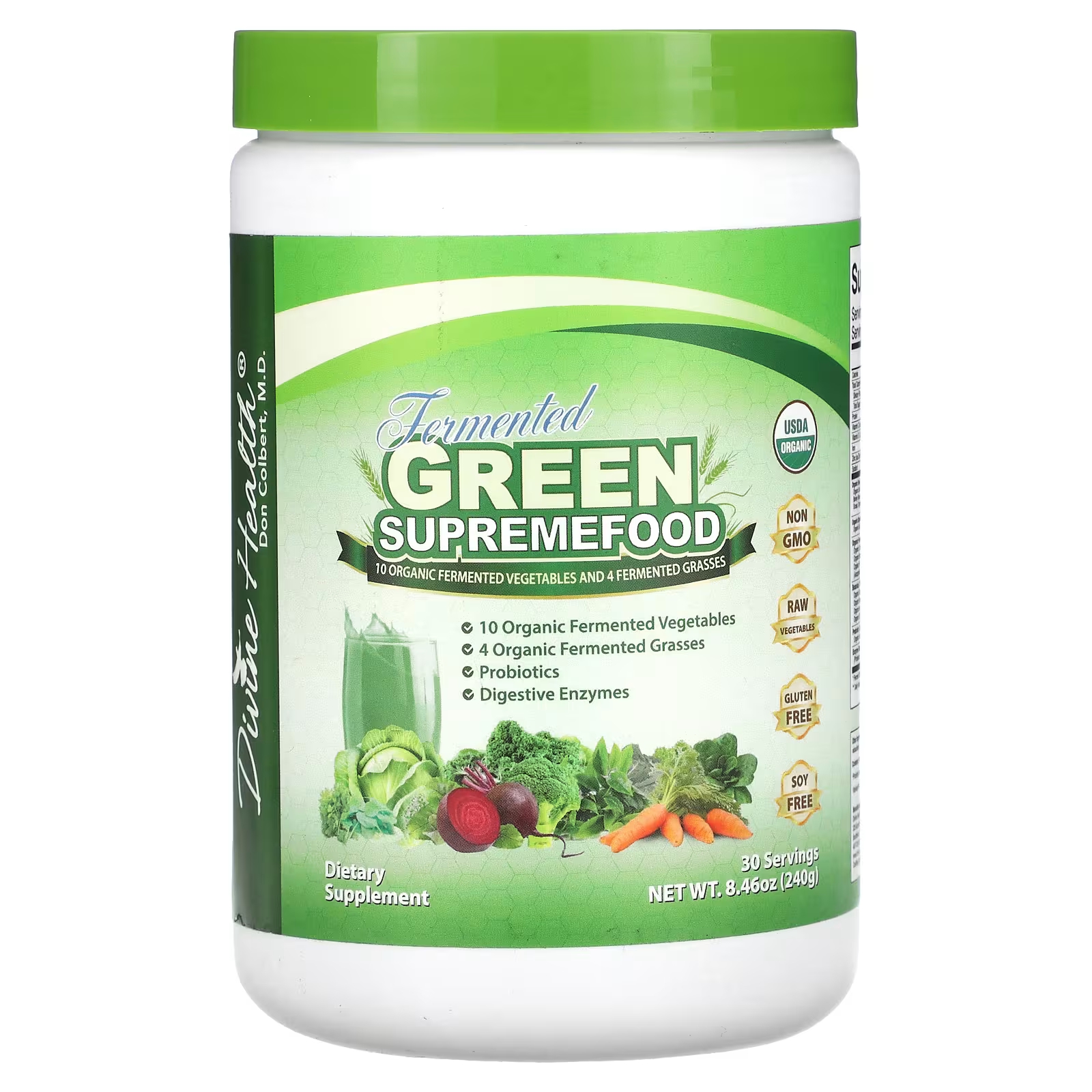 Пищевая добавка Divine Health Fermented Green Supremefood, 240 г