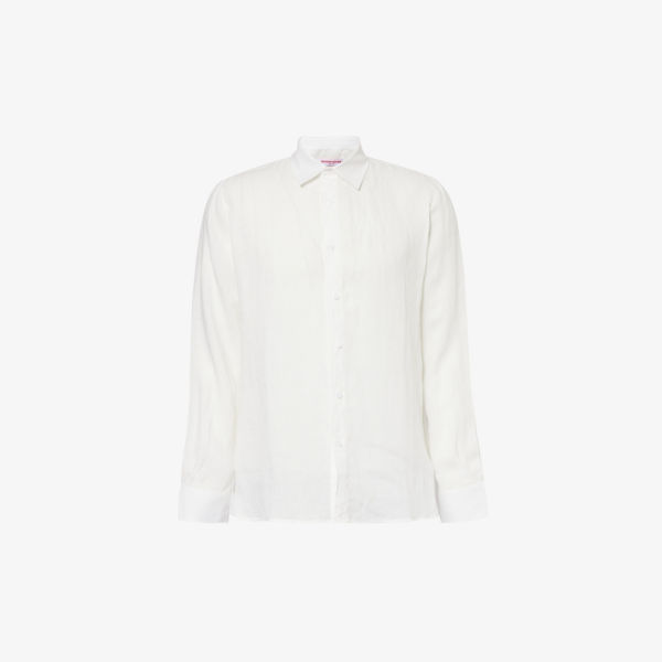 цена Льняная рубашка Giles с длинными рукавами Orlebar Brown, белый