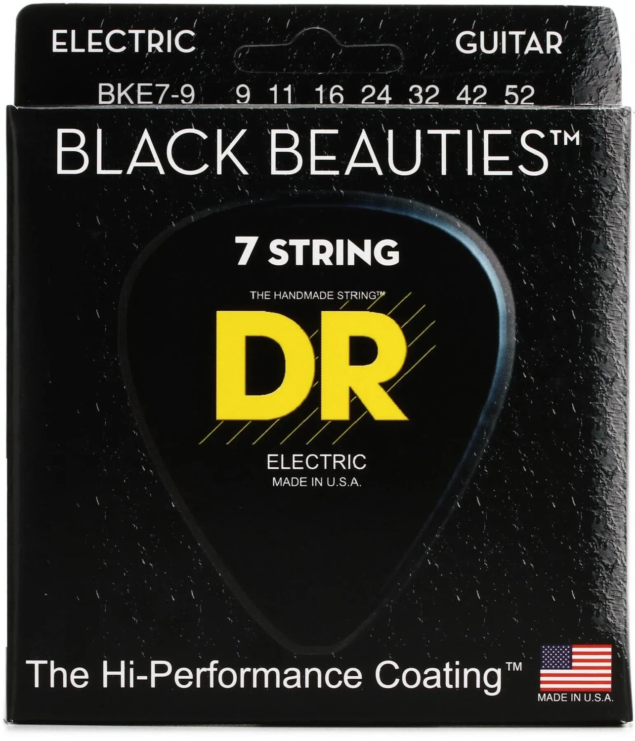 

DR Strings BKE7-9 Black Beauties K3 Струны для электрогитары с покрытием — .009-.052 Lite, 7-струнная
