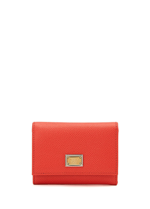 

Коралловый женский кожаный кошелек Dolce&Gabbana, оранжевый