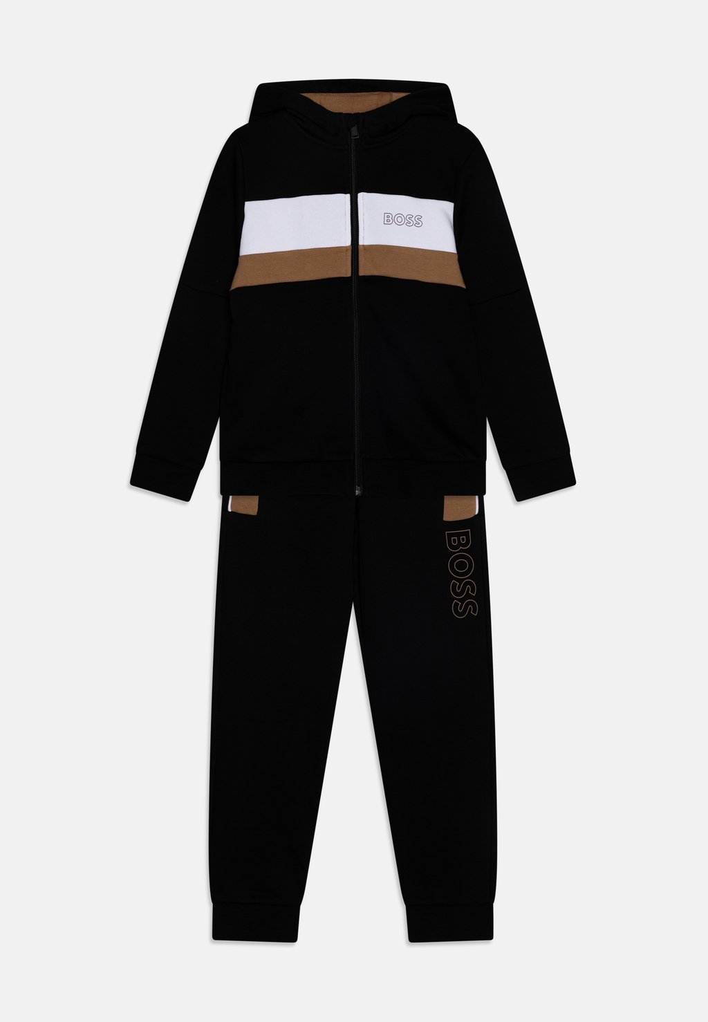 Спортивный костюм CARDIGAN TROUSERS SET BOSS Kidswear, цвет black