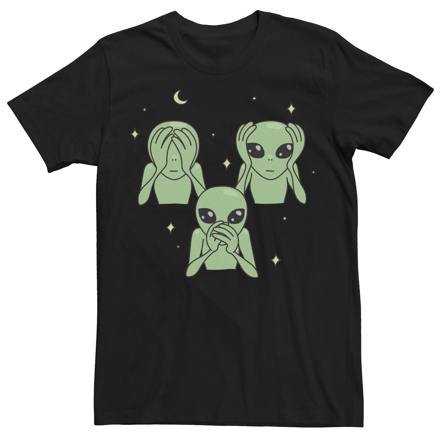Мужская футболка «Инопланетяне не видят зла, не слышу зла, не говори зла» Licensed Character