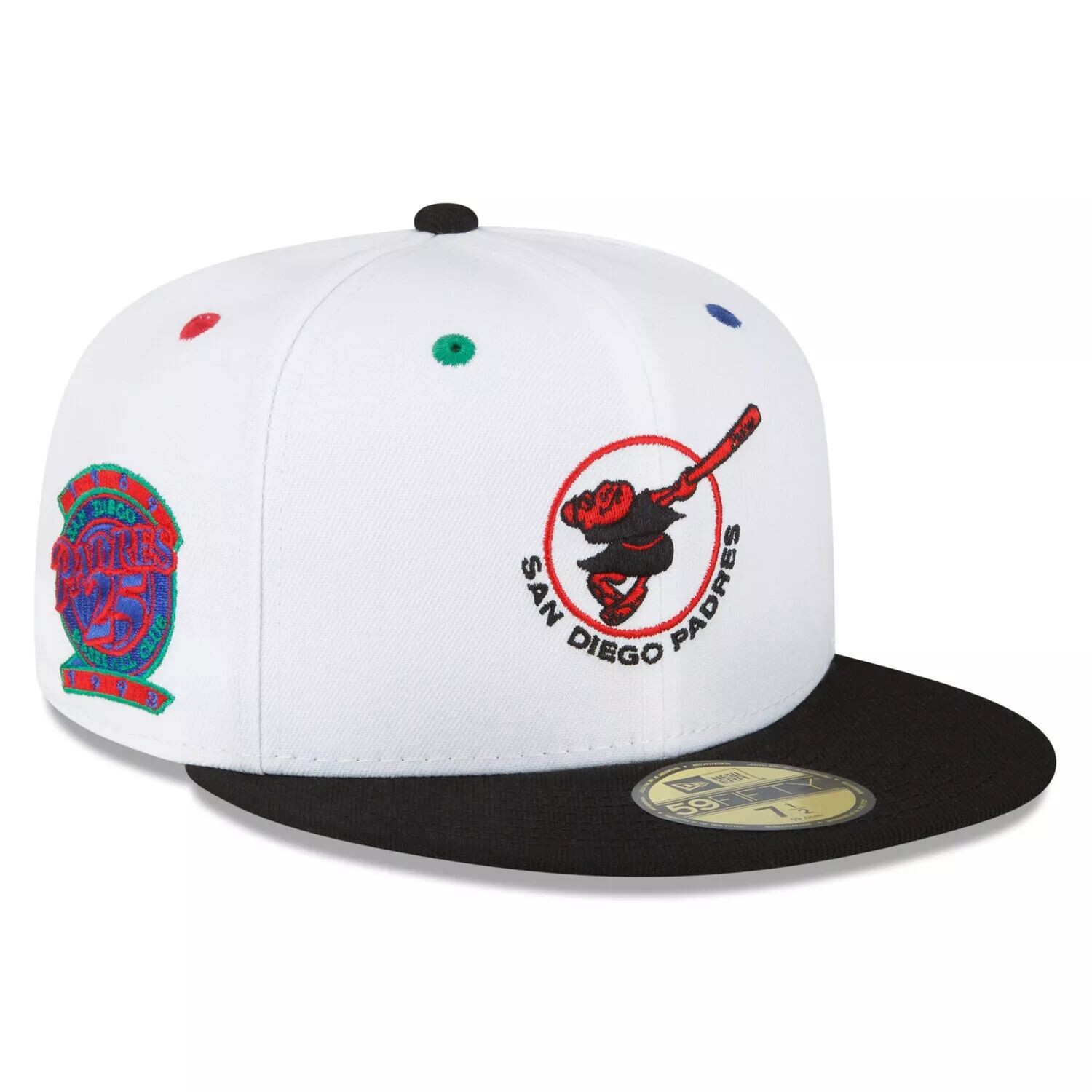 

Мужская шляпа New Era белого/черного цвета San Diego Padres 25th Anniversary Primary Eye 59FIFTY