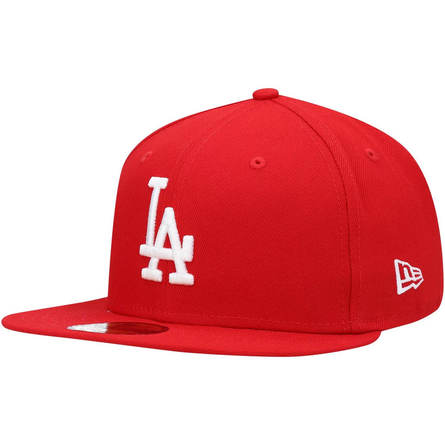 Мужская кепка New Era Red Los Angeles Dodgers с логотипом белая 59FIFTY приталенная кепка