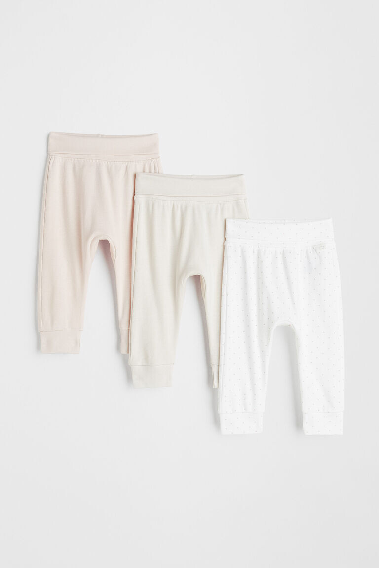 

Брюки из трех пар из хлопка H&M, бежевый