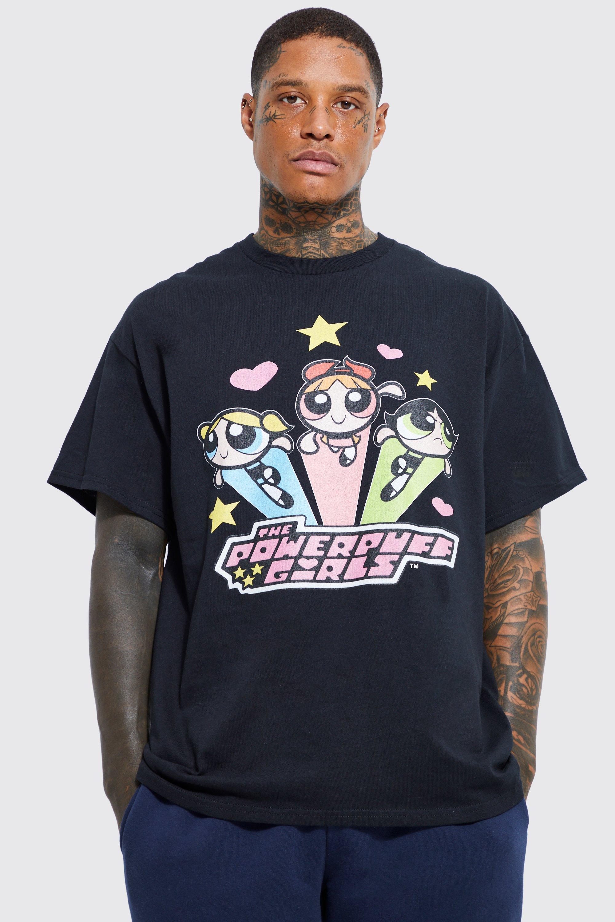 

Футболка с лицензией oversize powerpuff girls Boohoo, черный