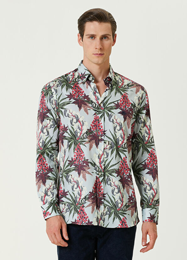 

Рубашка с цветочным узором Etro, синий