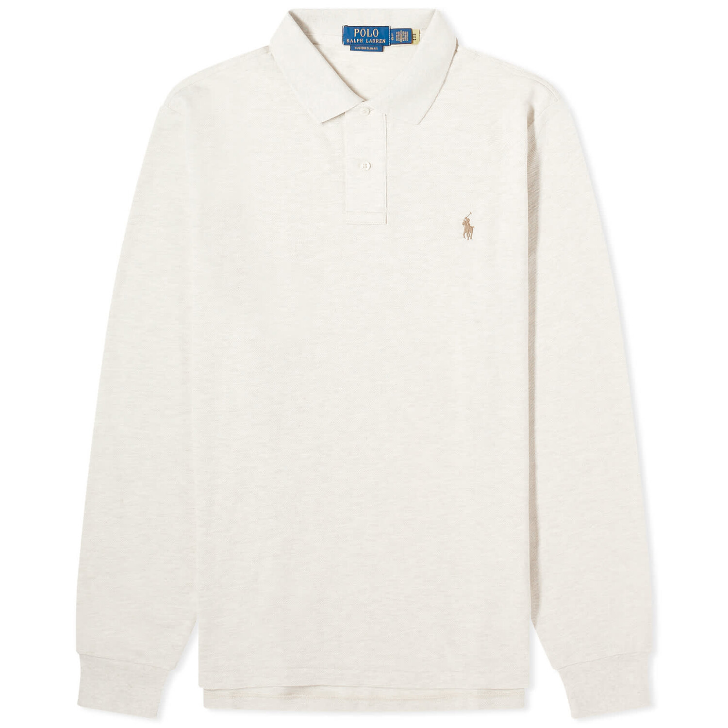 

Рубашка Polo Ralph Lauren Long Sleeve Custom Fit Polo, цвет Chalk Heather