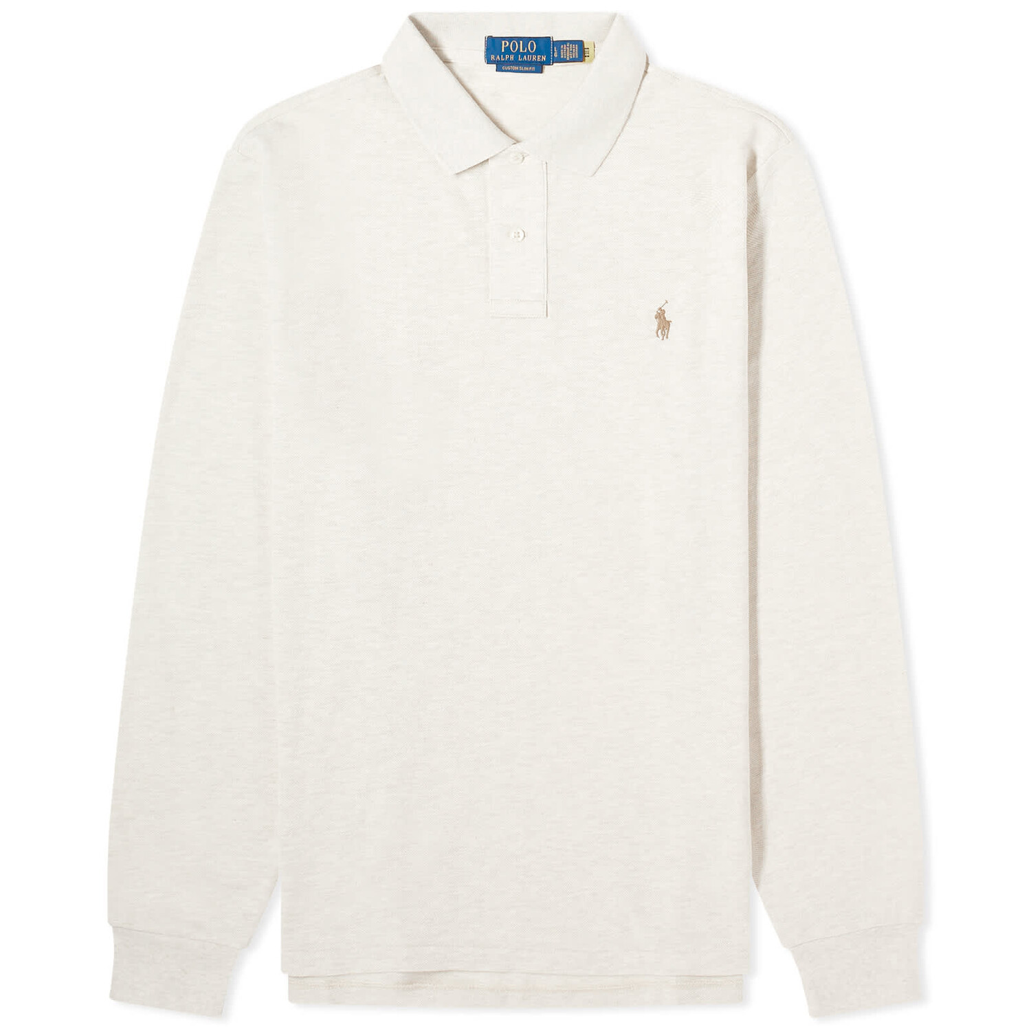 Рубашка Polo Ralph Lauren Long Sleeve Custom Fit Polo, цвет Chalk Heather